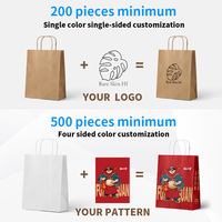 Sacs d'emballage pour sushis et restauration rapide en papier kraft recyclé personnalisés avec poignées torsadées et logo personnalisé pour la restauration à emporter