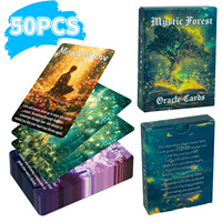 50 cartes de jeu de tarot avec design Dieu de la Forêt pour divertissement interactif en soirée, en papier, emballage en boîte couleur