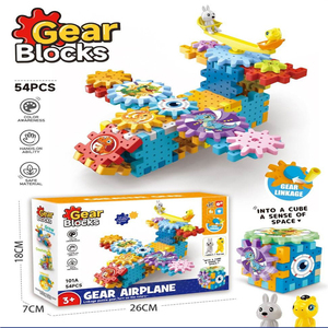 2025 niños gran oferta equipo espacial educativo bloques de partículas grandes juguete Diy montar bloques de engranajes giratorios eléctricos juguete - Product Image 5