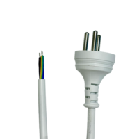 Cable de Alimentación IEC C13 con Conector a Tierra, Certificado SI 32 SII 3G, Gris Blanco, para Computadora, Monitor, TV, Impresora, Servidor, Repuesto