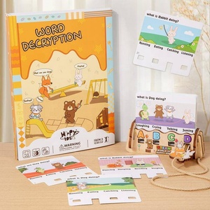 Cartes éducatives pour tout-petits, apprentissage de l'alphabet et des <span class=keywords><strong>mots</strong></span>, jouet Montessori, pensée logique, jeu de cartes à associer, déverrouillage, cartes flash - Product Image 2