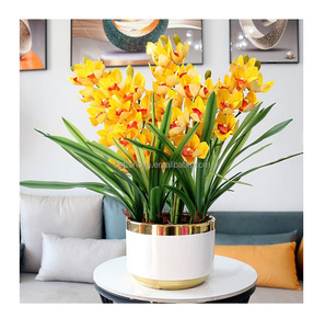 <strong>Artificial</strong> Flower with Vase Flowers <strong>Artificial</strong> Home with <strong>Pots</strong> <strong>Orchid</strong> Flowers <strong>Artificial</strong> - Product Image 5
