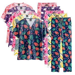 2025 alta qualità delle donne del salone di bellezza dentale della stazione termale dell'infermiera delle donne dello Scrub delle tute dello Scrub del Set stampato del fumetto - Product Image 5