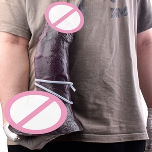 FAAK Dildo Gigante de 3 Pulgadas de Diámetro, Pene Artificial Negro con Función de Eyaculación, Dildo de Silicona de Doble Capa, Dildo Gigante, Tapón Anal - Product Image 3