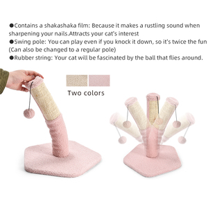 Mèo gãi Bài Mèo leo khung sisal màu hồng mèo con khung Đu Đồ chơi gãi cột móng vuốt bảng Mèo gãi leo lên cực - Product Image 4