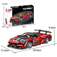 WOMA TOY Voiture télécommandée STEM personnalisée pour étudiants, blocs de construction, jouets, modèle de voiture de sport de marque célèbre pour enfants, ensemble éducatif