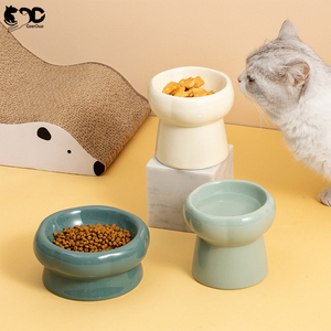 Geerduo Pet porselen stres ücretsiz yükseltilmiş seramik köpek kedi maması besleyici Pet kolay yemek için su kasesi çanak - Product Image 3