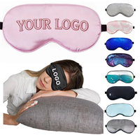 Masque oculaire occultant en soie simulée double face pour la sieste, respirant, avec logo personnalisé, vente en gros