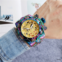Montre chronographe pour homme à grand cadran, revêtement en or IPG, acier inoxydable 18K, logo personnalisé, montre de sport de luxe