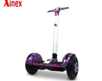 Offre Spéciale 10 pouces auto équilibrage hoverboard avec manche télescopique roue lumineuse a mené la lumière