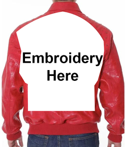 Men's Red PU Leather Bomber Jacket Biker Style Zipper Front Turn Down Collar Design Autumn Wear - Product Image 2