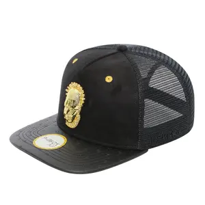 Mode Metalen Logo Plat Rand Cap Mesh Snapback Cap Hoeden