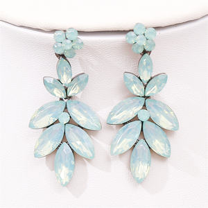 2024 Hochzeit Prom Party Crystal Lady Ohrringe Strass Blumen ohrringe für Frauen - Product Image 4