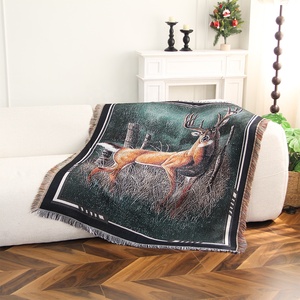 Manta Decorativa con Diseño <span class=keywords><strong>de</strong></span> Ciervo en Jacquard, Tamaños Personalizables, Ecológica, <span class=keywords><strong>de</strong></span> Poliéster/Algodón, Estilo Europeo-Americano, Certificación SGS Four - Product Image 3
