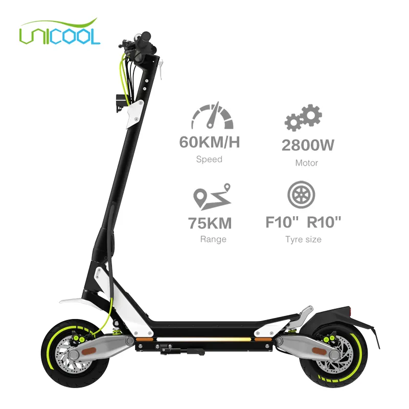 Unicool electric scoter high performance 10'' 60v 2800w 75kmh fast powerful electric scooter china