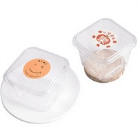 Boîte d'emballage alimentaire carrée transparente pour gâteau mousse Mille-Crêpes avec design anti-buée en plastique PET
