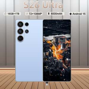 هاتف ذكي 5G S26 Ultra غير مقفل بشريحتين، يعمل بنظام أندرويد 14، بطارية طويلة العمر 4000 مللي أمبير، معالج ثماني النواة، شاشة HD مقاس 1.7 بوصة - Product Image 1