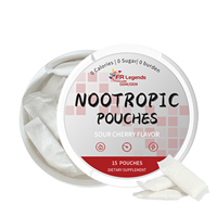 Pochettes à croquer énergétiques sans sucre, suppléments de L-Théanine, caféine naturelle et nootropiques, saveur personnalisée OEM