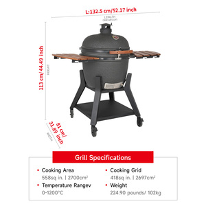 Parrilla Kamado SEB BBQ de Gran Tamaño 23.5, 27 y 29 Pulgadas, <span class=keywords><strong>Asador</strong></span> de Carbón, Parrillas de Cerámica para Jardín y Camping al Aire Libre - Product Image 2