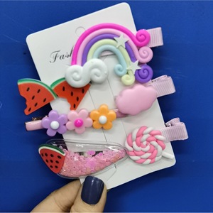 Barrettes à cheveux mignonnes en silicone en forme de nuage arc-en-ciel et de sucette pour enfants, usage quotidien, fabriquées en Chine - Product Image 4