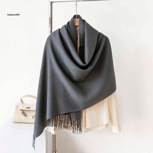 OEM Handmade Joker Faux Cashmere Scarf Solid Color Shawl for Tradeshow Giveaways and Business <b>Gifts</b> - Product Image 1