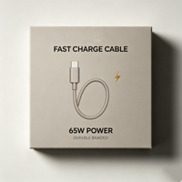 Boîte d'emballage en papier recyclé écologique pliable sur mesure avec revêtement mat et gaufrage pour chargeur de téléphone, adaptateur USB-C