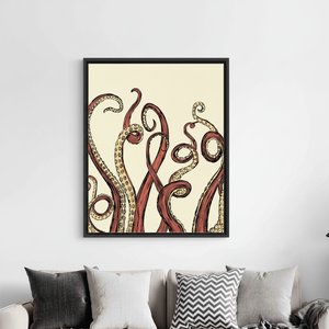 Abstract Octopus Tentacle Wall Art: Printed Canvas Artwork,<b>BLACK</b> <b>FRAMED</b> CANVAS - Product Image 2