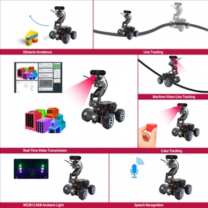 Kit de robotique PiCar Pro V2 (<span class=keywords><strong>Raspberry</strong></span> Pi NON inclus), voiture intelligente avec bras robotique 4-DOF pour Pi 5/4/3, caméra HD 1080P, OpenCV, OLED - Product Image 3
