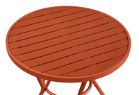 Table d'extérieur ronde en métal vert mat nordique KD, résistante aux intempéries, pour jardin, patio, bistrot, café, balcon, cour, restaurant