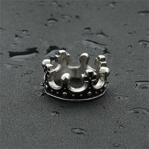 <b>Crown</b> Ring Men's Stainless Steel <b>Silver</b> Geometric Punk Style Gift Jewelry 26088 - Product Image 2