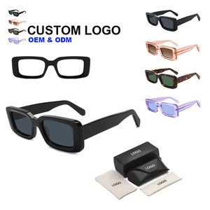 CONCHEN Low MOQ Hochwertige Vintage rechteckige Brille Dicker Acetat rahmen Polarisierte Linse Benutzer definierte Sonnenbrille Herren - Product Image 1