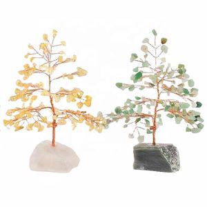Arbre en cristal de quartz rose avec base en pierre brute, décoration pour la maison, bureau, cadeau - Product Image 5