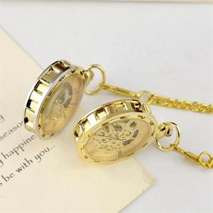 خمر رجل الهيكل العظمي الميكانيكية التلقائي ساعة جيب ذات سلسلة - Product Image 6