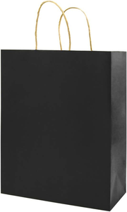 Sacs en papier de petite taille avec poignées, sacs cadeaux pour fêtes d'anniversaire, sacs à main pour magasins de vêtements, sacs en papier kraft pour plats à emporter - Product Image 5