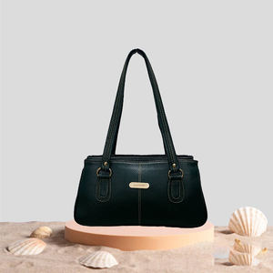 Elegante bolso de hombro para mujer, de día y de noche, en 100% cuero genuino, con perfil elegante y bolsillo interior con cremallera segura. - Product Image 1