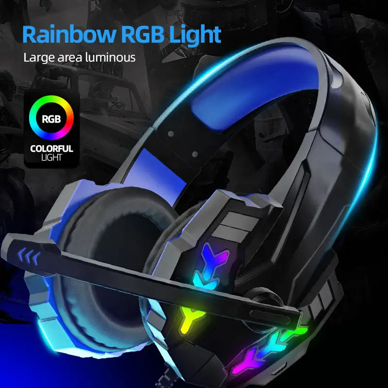 Oem Odm Camouflage Waterdichte Bedrade Stereo Rgb Gaming Headset Gamer Fone De Ouvido Com Microfone Para Tv Oortelefoon & Hoofdtelefoon