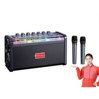 Nouveauté - Système de sonorisation K-pop de haute qualité et haute puissance Great Wall Karaoke pour haut-parleur, microphone sans fil, éclairage RGB