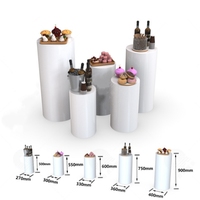 Cylindres décoratifs en plastique blanc pour table de desserts, mariages et fêtes d'anniversaire, supports de présentation pour gâteaux, pâtisseries et fleurs RL RL-PD001