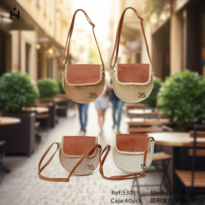 Sac à bandoulière rond en cuir avec rabat en fil doré BOLSOS 25*8CM Sac à main pour femme - Product Image 3