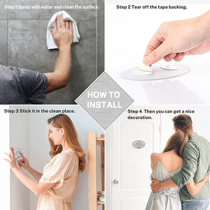 <span class=keywords><strong>Plaque</strong></span> ovale moderne en aluminium auto-adhésive et étanche « Veuillez retirer vos chaussures » pour usage domestique, sans perçage requis - Product Image 4