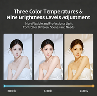 P61Q 199cm Anneau lumineux pour selfie 9 niveaux de luminosité Lumière pour selfie avec trépied en alliage d'aluminium pour diffusion en direct/enregistrement vidéo/TikTok