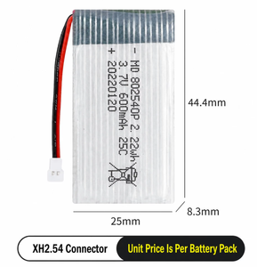 3,7V 600mAh 25C Hochleistungs-Wiederaufladbare Li-Ionen-Batterie für RC-Drohnen (Syma X5/X5C/X5SC/<span class=keywords><strong>X5SW</strong></span>/Cheerson CX30W/Skytech M68) Vorrätig - Product Image 2