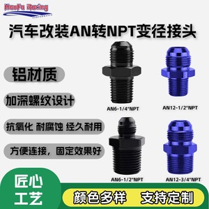 Adaptador de refrigeración por aceite Haofa, junta reductora AN a NPT, aleación de aluminio, azul y negro, para modificación automotriz - Product Image 3