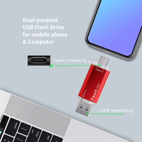 Pabrik Grosir Diskon Besar 4GB 16GB U Disk USB Flash Pen Drive 8GB-128GB 2 in 1 Tipe C USB Flash Drive untuk Smartphone