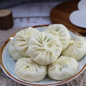 Bollo al vapor chino certificado HACCP relleno de patata, berenjena y pimiento verde - Product Image 5