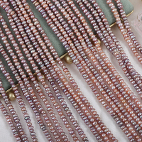 Perles d'eau douce naturelles orange/violettes, forme baroque, grade AA, 3,5-4 mm, longueur 36 cm, 120 pièces, pour la fabrication de bijoux