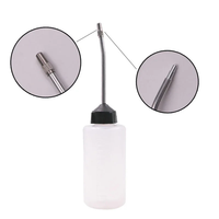 Bouteille d'huile pour machine à coudre 120 ml avec bouchon en fer et bec verseur long en plastique, distributeur d'huile, accessoires de couture, durée de conservation 3 mois, 0,2 kg