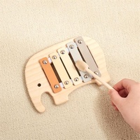 Montessori Wooden Elephant Xylophone Toy Baby Musical Instrument Glockenspiel Percussion Mallet Toddler Kids Education