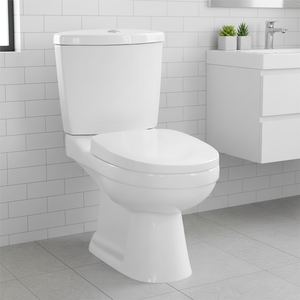 Inodoro de Cerámica para Baño, Económico, Blanco, con Sifón en S/P, Descarga por Gravedad, Inodoro de Dos Piezas, Conjunto de Inodoro, Inodoros, WC - Product Image 1
