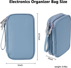 Free sample <b>Cable</b> Organizer <b>Bag</b> Pouch, Travel Electronic Accessories Carry Case Portable <b>Bag</b> Waterproof Double - Product Image 2